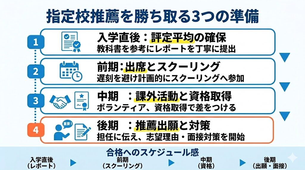 通信性高校在籍中に指定校推薦を勝ち取る3つの準備