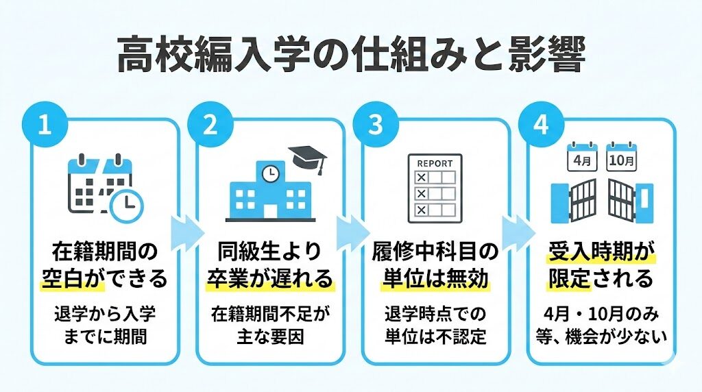 編入学=退学後に別の高校へ入り直す