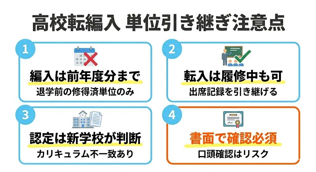 通信制高校へ編入・転入する際の単位引き継ぎの注意点