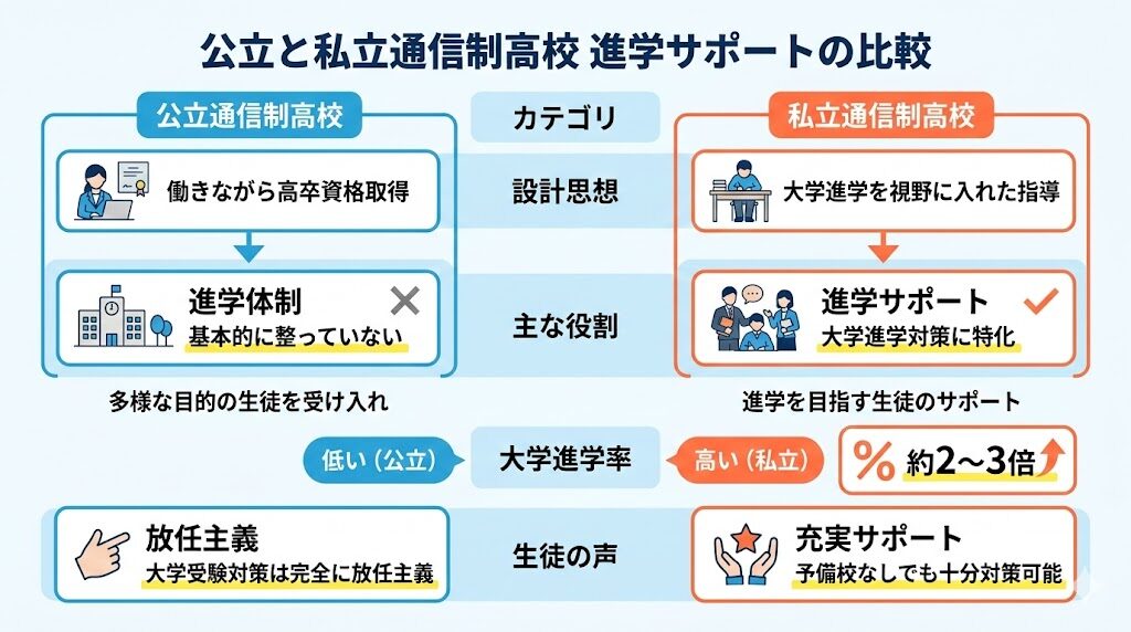 公立と私立の進学率の差を知らずに選んでしまう