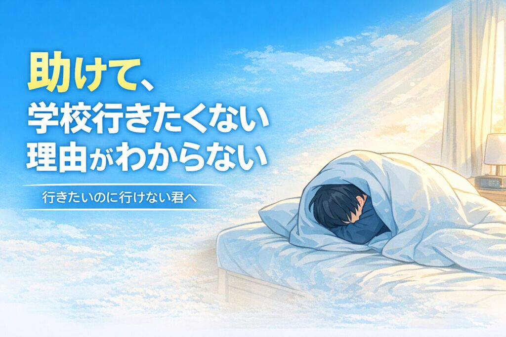 学校へ行くのが辛い朝ー助けて、学校行きたくない理由がわからない。行きたいのに行けない君へ