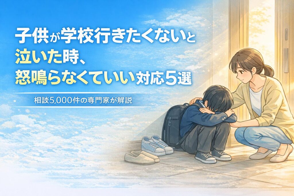 子供が学校行きたくないと泣いた時、怒鳴らなくていい対応5選｜相談5,000件の専門家が解説