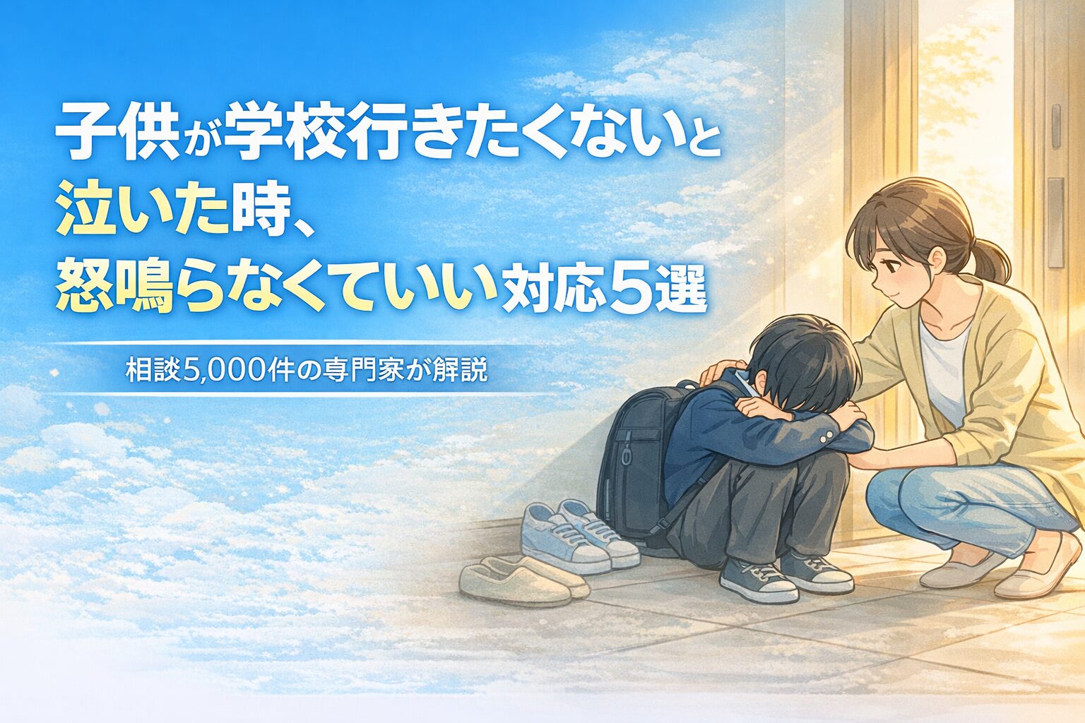 子供が学校行きたくないと泣いた時、怒鳴らなくていい対応5選｜相談5,000件の専門家が解説
