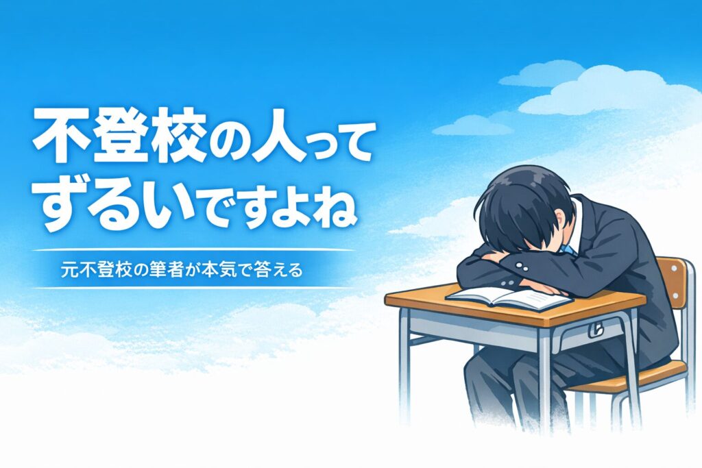 「不登校の人ってずるいですよね」に元不登校の筆者が本気で答える